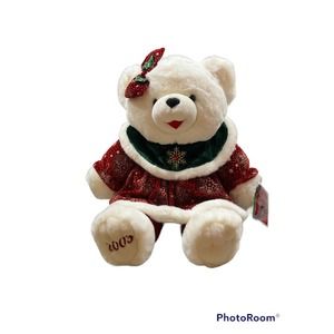 2003 Snowflake Teddy Plush Girl Bear Christmas Holiday 22"